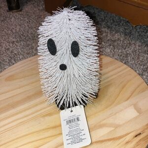 Bed Bath & Beyond White & Black Ghost Bottlebrush Accent Decor 8” New